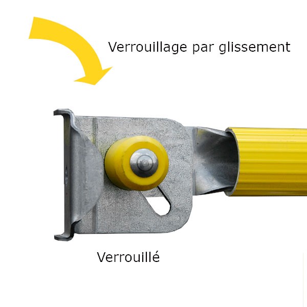 position du verrou en place sur montant vertical